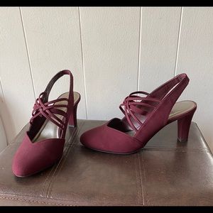 Burgundy Sling-back Heels